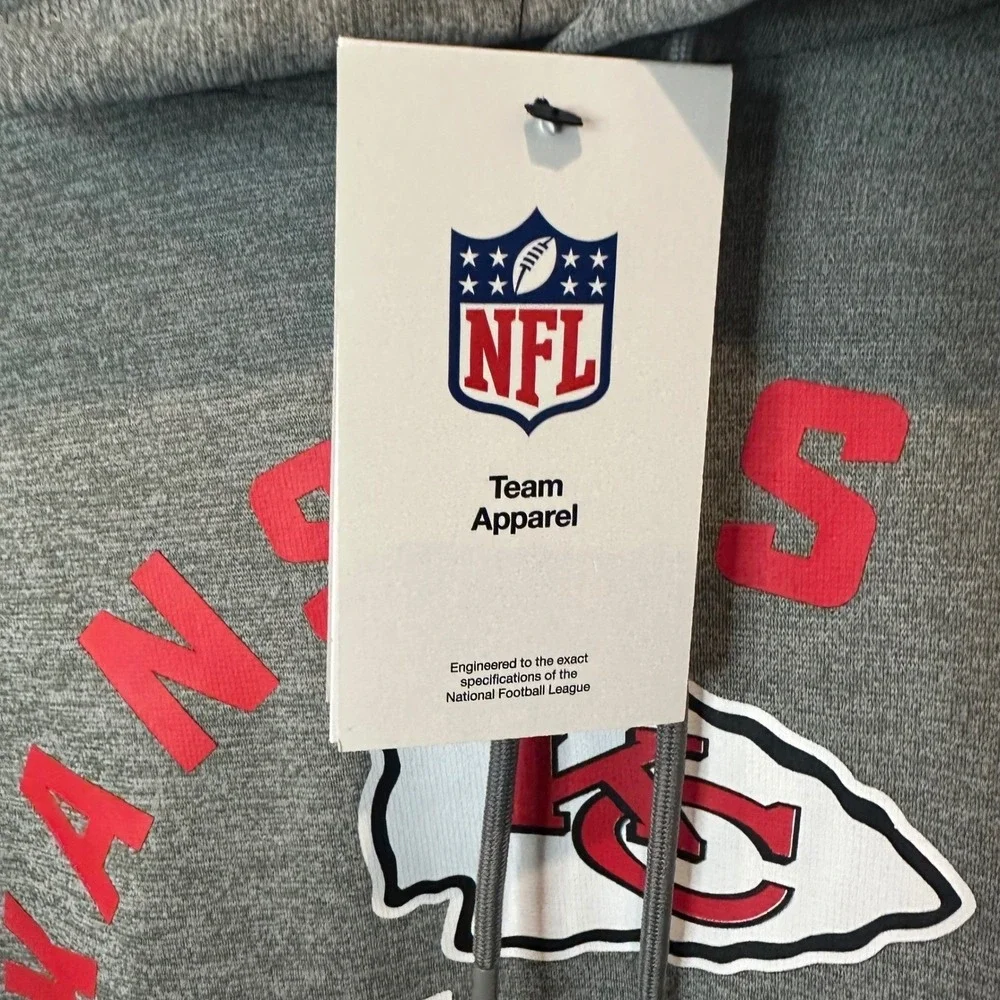 NEW Nike Small Kansas City Chiefs Dri Fit Hoodie Mens Gray Kangaroo Pocket NFL‎